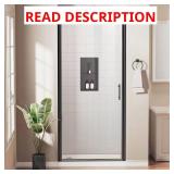 Pivot Shower Door, Matte Black 72x33