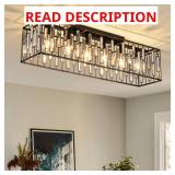 38.7 in. 6-Light Black Flush Mount