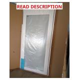80" x 36" White Panel Door w/ Frosted Glass