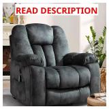 Grey Oversize Power Lift Recliner Chair