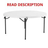 60 in. White Plastic Round Table