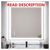 36 in. W x 36 in. H Black LED Vanity Mirror