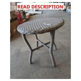 18"x18" light brown wicker side table