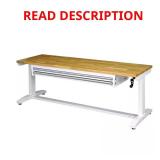 72 in. 2-Drawers Adjustable Table White