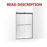 Levity Frameless Shower Door, Matte Black