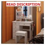 FUFU&GAGA 5-Drawer White Vanity Set