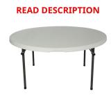 Lifetime 60" Round Folding Table, White
