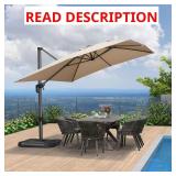 Beige Aluminum Cantilever Umbrella 9x11.5