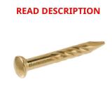 Brass-Plated Twist Nails, 10-Pack