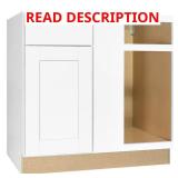 Shaker Satin White Blind Base Corner Cabinet (dam