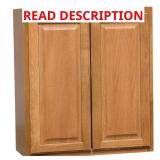 Hampton 27 in. Wall Cabinet, Medium Oak