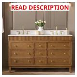 Danby 60" Double Sink Vanity, Caramel Oak