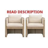 25.25" Boucle Upholstered Dining Chairs Set of 2
