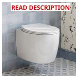 Elongated Wall-Hung Toilet Bowl White + Seat