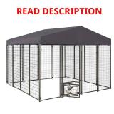 10 ft x 10 ft Outdoor Dog Cage with Cover