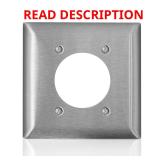 Leviton C-Series Stainless 2-Gang Plate, 1 pk