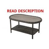 Wicker coffee table with slate top