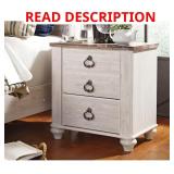 Willowton White/Brown 2-Drawer Nightstand