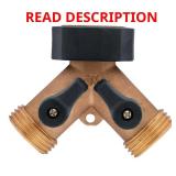 Heavy-Duty Brass 2-Way Hose Faucet Adapter