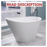 51 in. Freestanding Bathtub, White