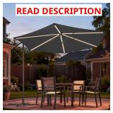 10ft Offset Patio Umbrella with Solar Panel