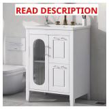 24 in Freestanding White Vanity
