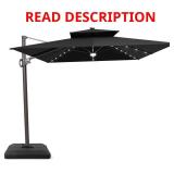 9 ft x 11 ft LED Swivel Umbrella (Black)