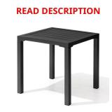 Square Aluminum Outdoor Side Table in Black