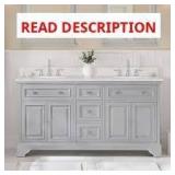 Home Decorators Sadie 67" Double Sink Gray