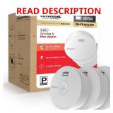 3-Pack 10-Year Battery Smoke & Fire Detector ONLY