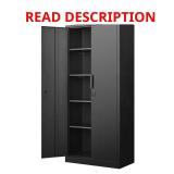 Black 72 in 2-Door Garage Cabinet with Lock