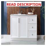 Bannon 37" Single Sink Vanity, White Top