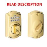 Schlage BE Series Bright Brass Deadbolt