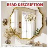 Morden Gold 36 in. Round Vanity Wall Mirror