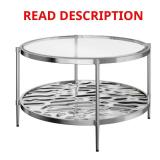 31.5 in. Stainless Steel Round Coffee Table