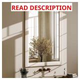 30 in. Beige Wood Framed Vanity Mirror