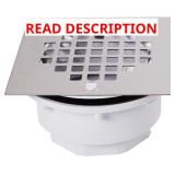 2" Sch 40 PVC Shower Drain, Chrome Cover