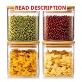 27oz Square Glass Containers with Airtight Lids