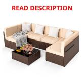 Brown 7-Piece Wicker Outdoor Sectional Set
