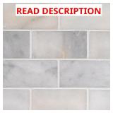 Greecian White Riptide Tile 3x6 Marble Look