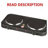 2-Burner 5.5 in. Black Electric Hot Plate