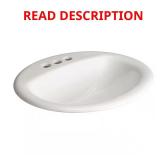 Aragon Self-Rimming Drop-In Bathroom Sink in Whit