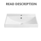 Carre 24 in Vanity Top Sink, Single Hole