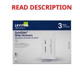 Leviton Decora 600W Slide Dimmer Switch 3pk