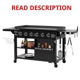 44 in. 6-Burner Griddle, 78k BTU, Black
