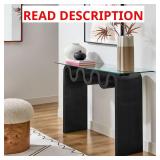 Ondine Glass Console Table - Black Top