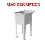 18 in x 24 in Freestanding White Utility Sink