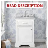 Windlowe 24 in. Single Sink White Bath Vanity wit