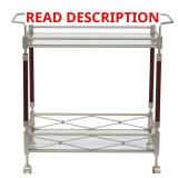 Melrose Serving Cart: Glass & Nickel Frame