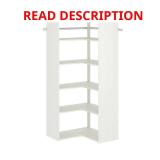 30 in. W White Corner Wall Shelf System